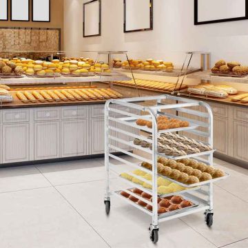 Baking tray rack, 10 tiers, Silver, 51.5 × 97 × 66 cm