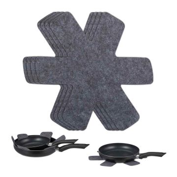 Защиты для сковород и кастрюль Relaxdays, 6 шт, Серые, 38 × 0,2 × 30 см