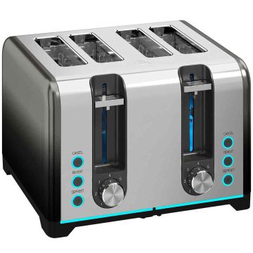 Тостер на четыре ломтика Aosom 800-328V92BK, 4 ломтика, 26,4 × 18,9 × 15,6 см