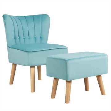 Club chair and pouf, 2-piece set