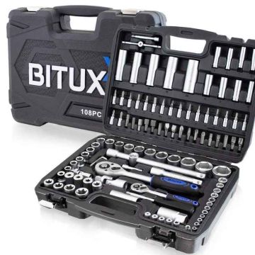 BITUXX räikvõtmete, padrunvõtmete ja bittide komplekt, 108 osa