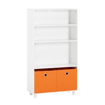 Laste riiul 25x110x60cm., valge/oranž