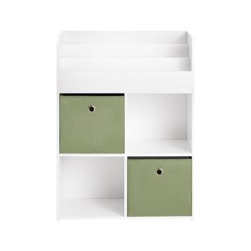 Laste riiul 60x34x80cm., valge/roheline