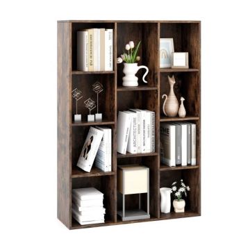 Bookshelf, 11 cubes, Brown, 74 × 106 × 24 cm