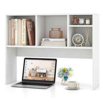 Bookshelf, 4 compartments, White, 93.98 × 25.4 × 73.66 cm