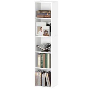 Книжный стеллаж, 5 отделений, 30 × 133,5 × 24 см
