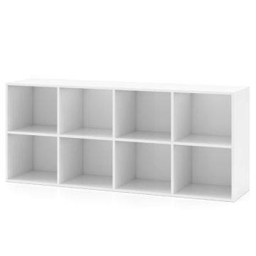 Bookshelf, 8 cubes, White, 122 × 62 × 29 cm