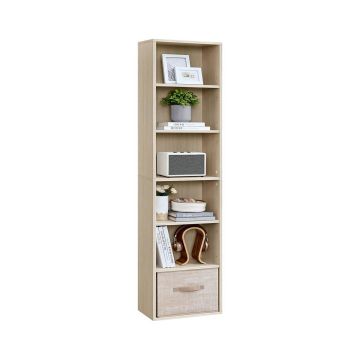 Raamaturiiul VASAGLE LBC167L01, 6 astet, hoiukastiga, 40 × 178,5 × 24 cm