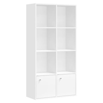 Raamaturiiul VASAGLE LBC33WT, 3 ust, Valge, 65,8 × 130 × 29 cm