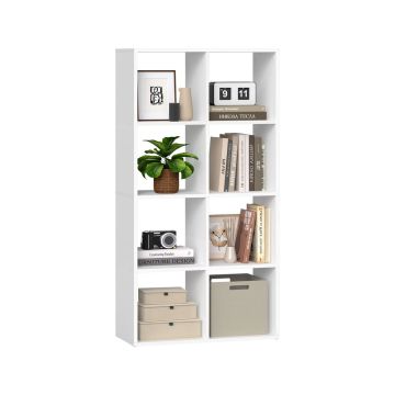 Raamaturiiul VASAGLE LBC408WB01, 10 sektsiooni, 98 × 130,2 × 30 cm