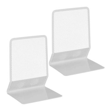 Raamatu toed Relaxdays, 2 tk, Valge, 13,5 × 17 × 10,5 cm