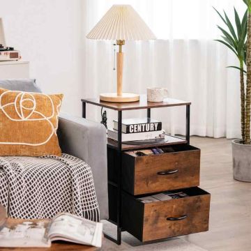 Chest of drawers, 2 drawers, Brown, 45 × 70 × 40 cm