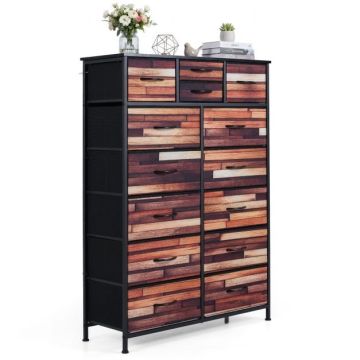 Chest of 25 drawers, Black/brown, 85 × 120 × 30 cm