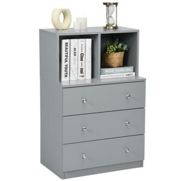 Chest of drawers, 3 drawers and 2 compartments, 60.96 × 93.98 × 40.64 cm