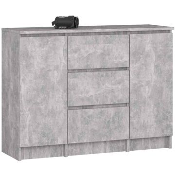 Kummut AKORD K100, 2 ust, 3 sahtlit, pruun, 101 × 76 × 35 cm