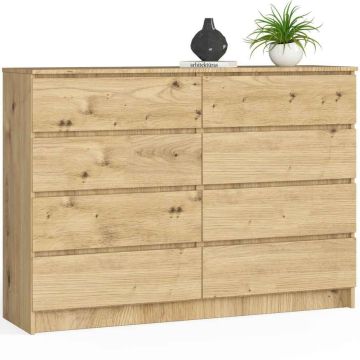 Kummut AkordV2 K140 8SZ, 8 sahtlit, Pruun, 138 × 99 × 40 cm