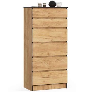 Kummut AkordV2 K60, 6 sahtlit, Tamm, 60 × 130 × 40 cm