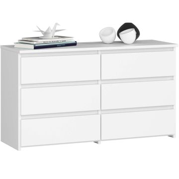 Kummut CL100, 6 sahtlit, Valge, 100 × 57 × 35 cm