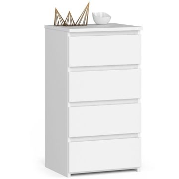 Kummut CL4, 4 sahtlit, valge, 40 × 74 × 35 cm