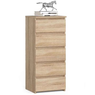 Kummut CL5, 5 sahtlit, tamm, 40 × 92 × 35 cm