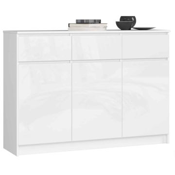 Kummut K140 3 sahtliga, valge /, läikiv valge