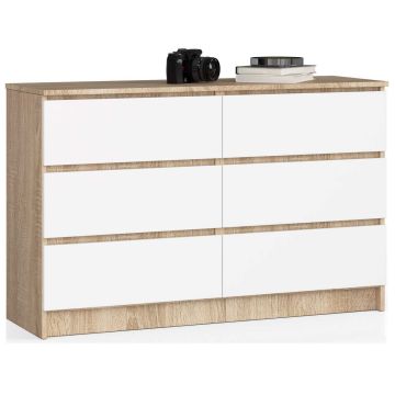 Kummut NORE K120 6 sahtliga, tamm/valge