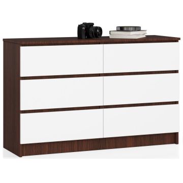 Kummut NORE K120 6 sahtliga, valge/tumepruun