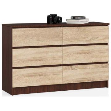 Kummut NORE K120 6 sahtliga, tumepruun/tammevärv