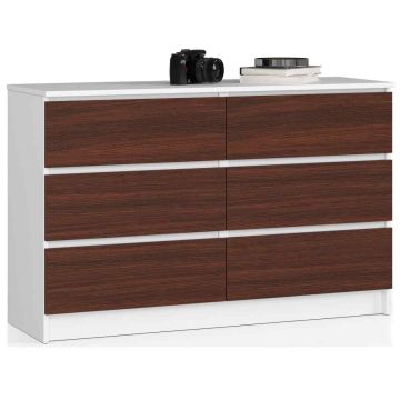 Kummut NORE K120 6 sahtliga, valge/tumepruun