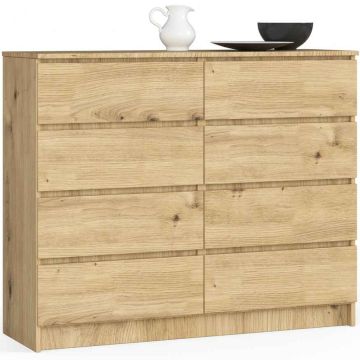 Kummut K120, 8 sahtlit, pruun, 120 × 99 × 40 cm