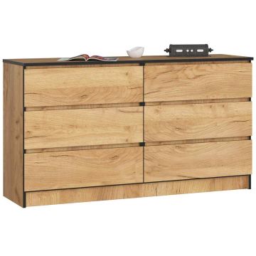 Kummut K140, 6 sahtlit, pruun, 138 × 77 × 40 cm