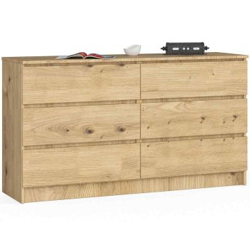 Kummut K140, 6 sahtlit, pruun, 138 × 77 × 40 cm