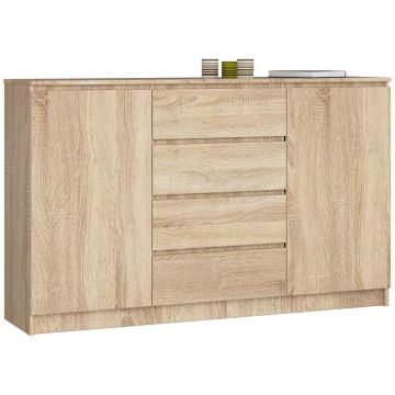 Kummut K160, 2 ust, 4 sahtlit, Pruun, 160 × 99 × 40 cm