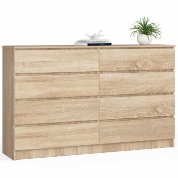 Kummut K160, 8 sahtlit, pruun, 160 × 99 × 40 cm