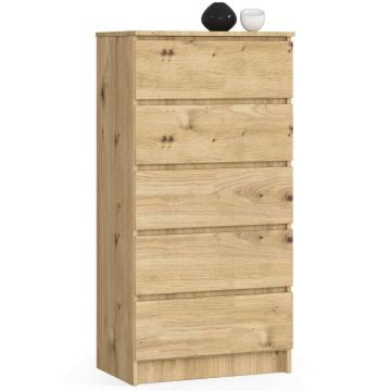 Kummut K60, 5 sahtlit, pruun, 60 × 121 × 40 cm