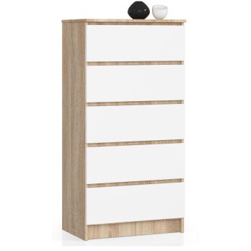 Kummut NORE K60 5 sahtliga, tamm/valge