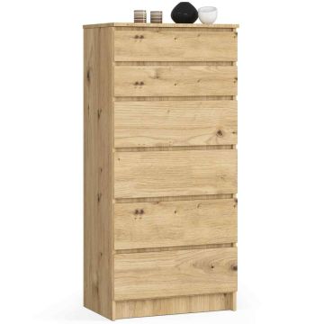 Kummut K60, 6 sahtlit, pruun, 60 × 130 × 40 cm