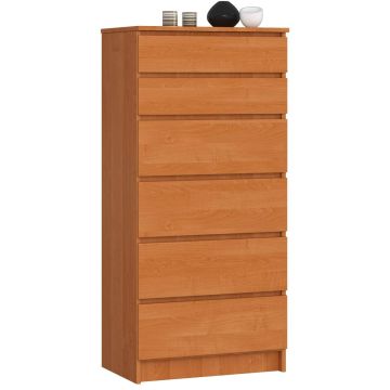 Kummut K60, 6 sahtlit, pruuni värvi, 60 × 130 × 40 cm