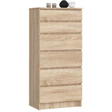 Kummut K60, 6 sahtlit, Pruun, 60 × 130 × 40 cm