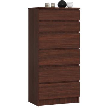 Kummut K60, 6 sahtlit, Pruun, 60 × 130 × 40 cm