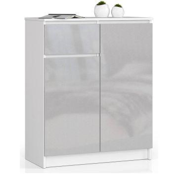 Kummut K80 CLP, 2 ust ja 1 sahtel, valge, 80 × 99 × 40 cm