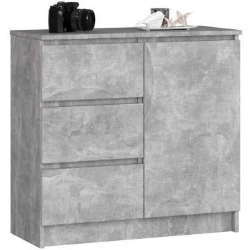 Kummut K80 JERRY, 1 uks, 3 sahtlit, Hall, 80 × 77 × 35 cm