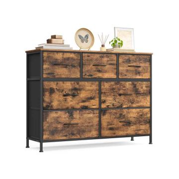 SONGMICS chest of drawers, 4 fabric drawers, 98.8 × 73.7 × 30 cm