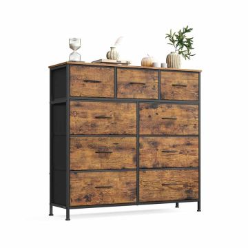 SONGMICS chest of drawers, 4 fabric drawers, 98.8 × 95.2 × 30 cm