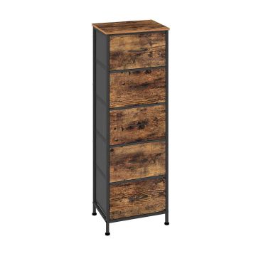 Kummut SONGMICS BELLAH, 5 sahtlit, pruun/must, 39,6 × 117,7 × 30 cm