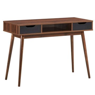 Computer desk, 2 drawers, Oak, 43.5 × 31 × 20 inches