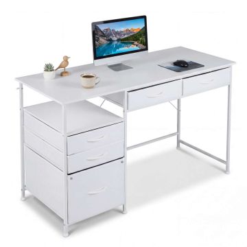 Computer desk, 5 drawers, White, 120 × 50 × 77 cm