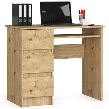 Arvutilaud A-6 CLP, vasakpoolne, 3 sahtlit, pruun, 90 × 77 × 50 cm