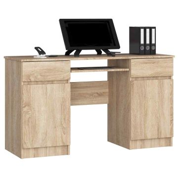 Arvutilaud A5, 2 sahtlit, tamme, 135 × 77 × 50 cm