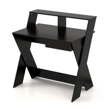 Computer desk, with drawer, Black, 90.17 × 60.96 × 93.98 cm